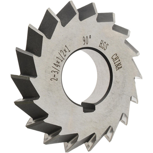 Value Collection 328-6211 Double Angle Milling Cutter 90 &deg, 2-3/4" Cut Dia, 1/2" Cut Width, 1" Arbor Hole, High Speed Steel