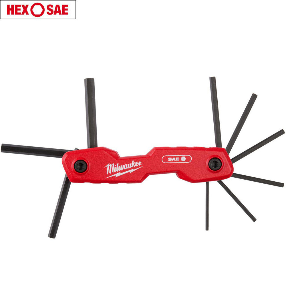 Milwaukee Tool 48-22-2181 Hex Key Sets Ball End No  Tool Type Hex Key Set  Handle Type Folding  Measurement Type SAE  Hex Size 5/64", 3/32™, 7/64™, 1/8™, 9/64™, 5/32™, 3/16™, 7/32™, 1/4™  Material Aluminum Steel