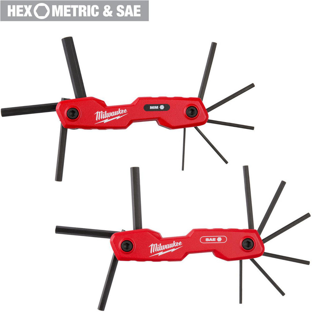 Milwaukee Tool 48-22-2183 Hex Key Sets Ball End No  Tool Type Hex Key Set  Handle Type Folding  Measurement Type SAE Metric  Hex Size 5/64™, 3/32™, 7/64™, 1/8™, 9/64™, 5/32™, 3/16™, 7/32™, 1/4™ & 1.5mm, 2mm, 2.5mm, 3mm, 4mm, 5mm,6mm, 8mm  Material Aluminum Steel
