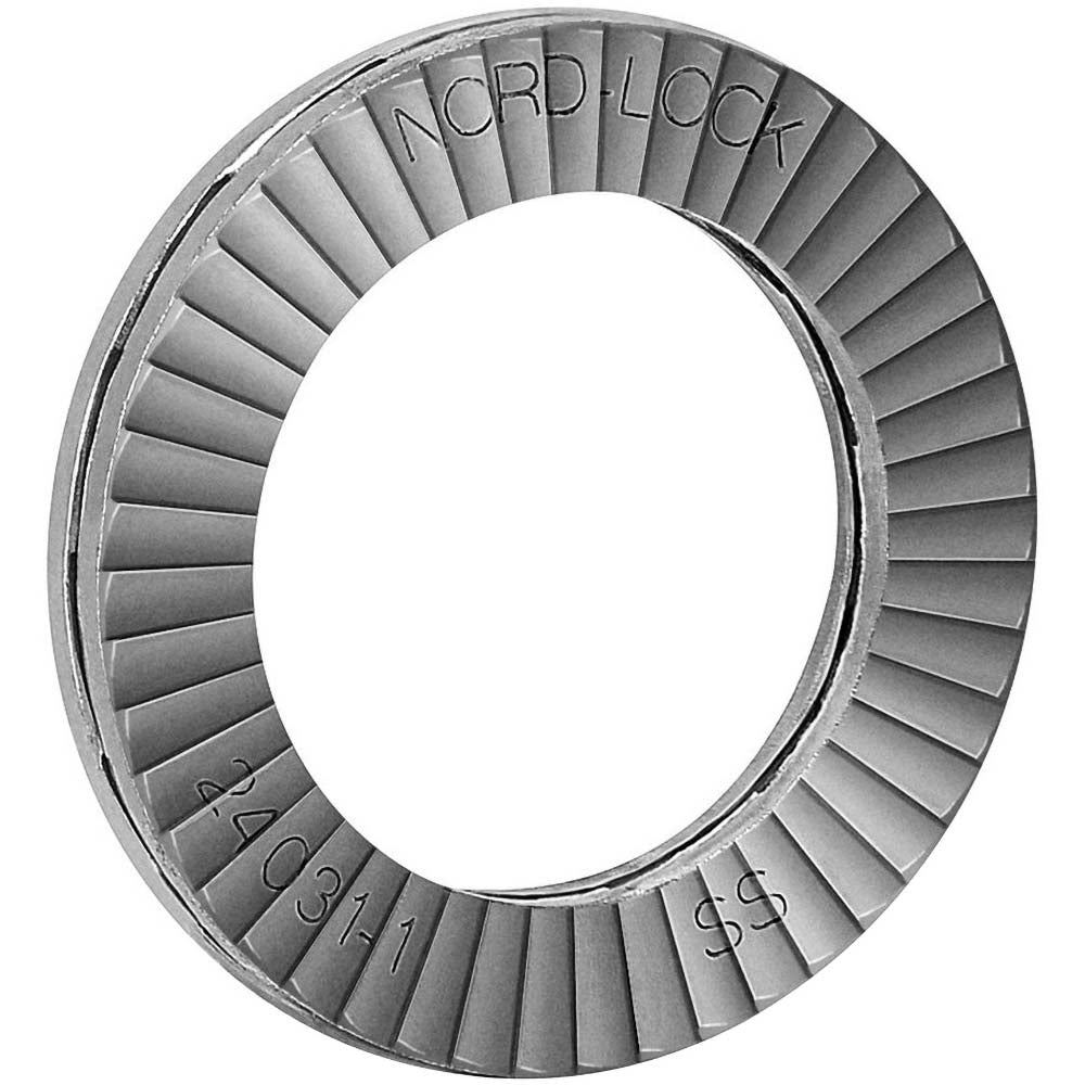 Nord-Lock 10090070 Wedge Lock Washer 1.008" OD, 0.678" ID, Stainless Steel, 316L, Uncoated