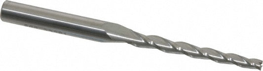 Kyocera SGS Precision Tools 32301 Tapered End Mill 1 &deg per Side, 1/8" Small Dia, 1-1/2" LOC, 3 Flutes, Solid Carbide, Square End