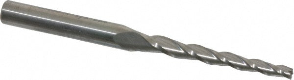 Kyocera SGS Precision Tools 32303 Tapered End Mill 1.5 deg Angle per Side, 1/8" Small Dia, 1-1/2" LOC, 3 Flute, Solid Carbide, Square End
