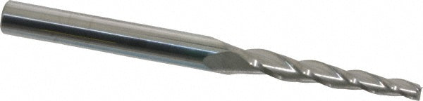 Kyocera SGS Precision Tools 32305 Tapered End Mill 2 deg Angle per Side, 1/8" Small Dia, 1-1/4" LOC, 3 Flute, Solid Carbide, Square End