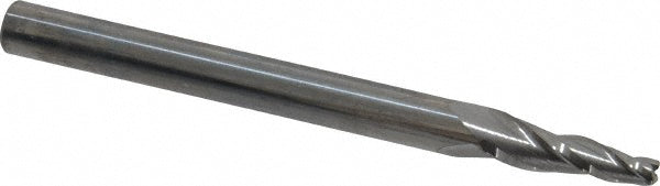 Kyocera SGS Precision Tools 32309 Tapered End Mill 5 &deg per Side, 1/8" Small Dia, 3/4" LOC, 3 Flutes, Solid Carbide, Square End