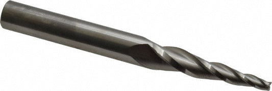 Kyocera SGS Precision Tools 32323 Tapered End Mill 5 &deg per Side, 1/8" Small Dia, 1-1/2" LOC, 3 Flutes, Solid Carbide, Square End