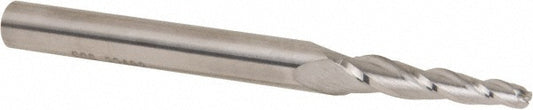 Kyocera SGS Precision Tools 32408 Tapered End Mill 3 deg Angle per Side, 1/8" Small Dia, 1" LOC, 3 Flute, Solid Carbide, Ball End