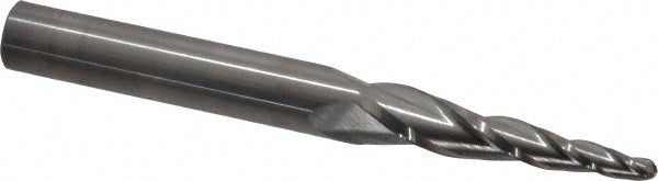 Kyocera SGS Precision Tools 32424 Tapered End Mill 5 deg Angle per Side, 1/8" Small Dia, 1-1/2" LOC, 3 Flute, Solid Carbide, Ball End