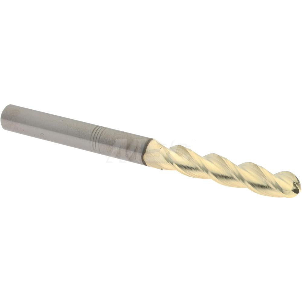 Accupro 315215 Ball End Mill 1/4" Dia, 1-1/4" LOC, 3 Flute, Solid Carbide