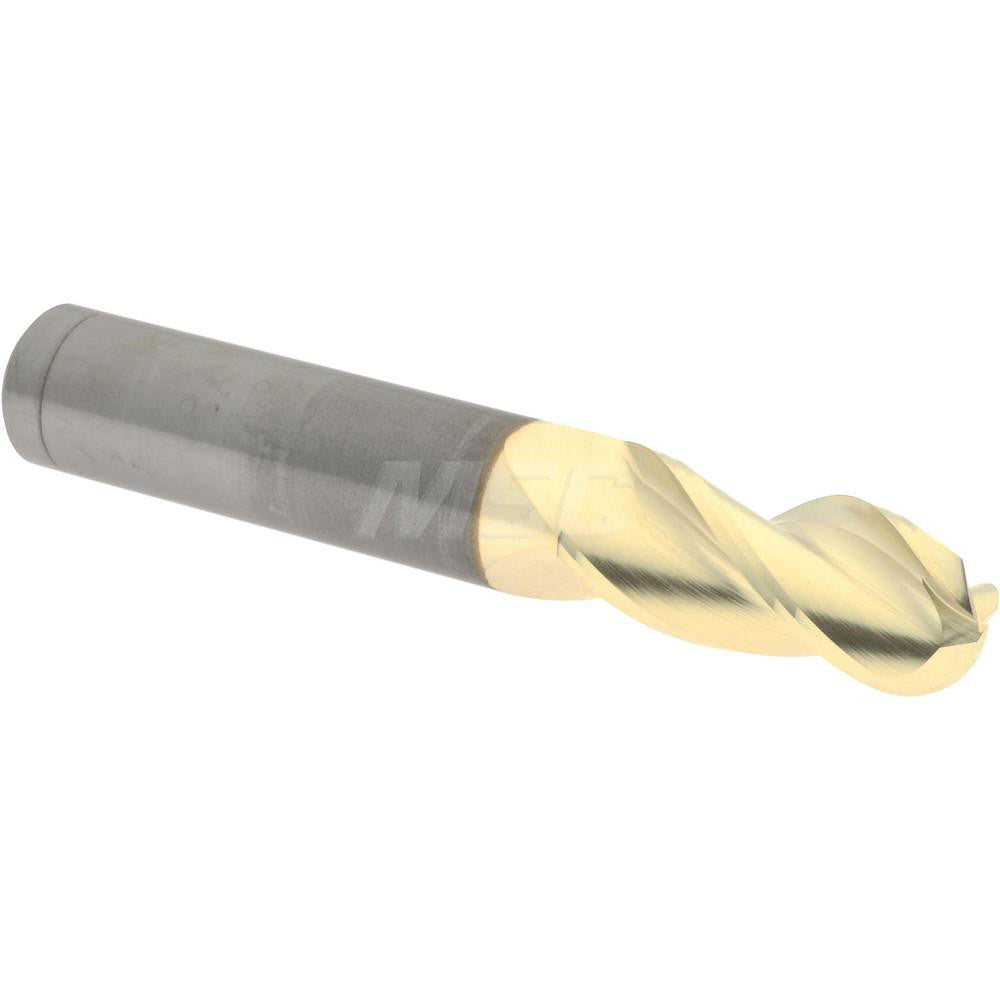 Accupro 315268 Ball End Mill 7/16" Dia, 1" LOC, 3 Flute, Solid Carbide