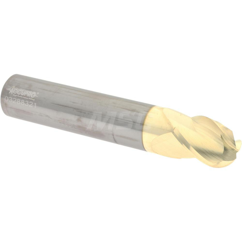 Accupro 315318 Ball End Mill 5/8" Dia, 3/4" LOC, 3 Flute, Solid Carbide