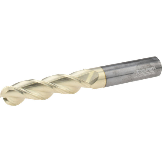 Accupro 315312 Ball End Mill 5/8" Dia, 2-1/2" LOC, 3 Flute, Solid Carbide