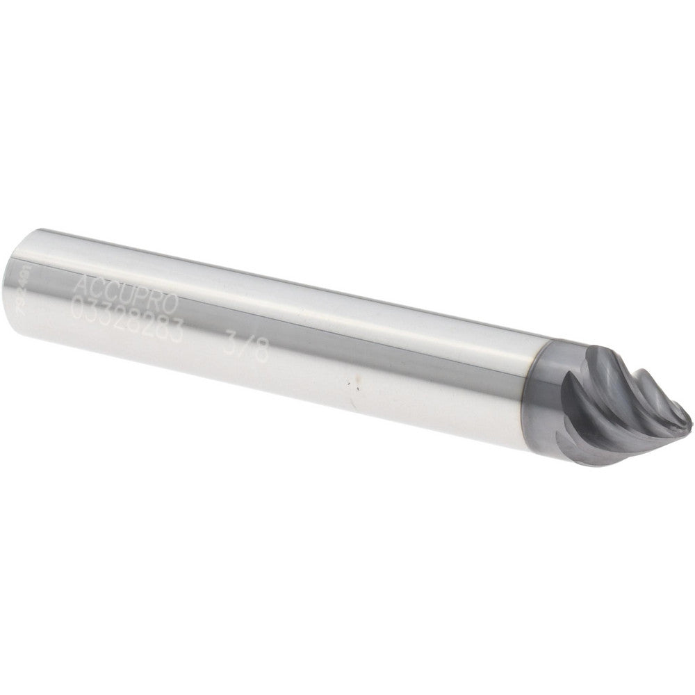 Accupro 03328283 Barrel Cutter End Mills End Type Taper Form  Material Solid Carbide  Taper Angle Per Side 30  Small End Diameter (mm) 9.53  Shank Diameter (mm) 9.53  Length of Cut (mm) 8.33