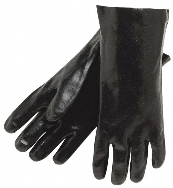 MCR Safety 6212R Chemical Resistant Gloves Memphis® Size Large, 43.00 mil, Polyvinylchloride, Supported