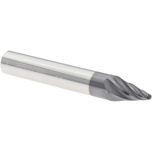 Accupro 03328895 Barrel Cutter End Mills End Type Taper Form  Material Solid Carbide  Taper Angle Per Side 15  Small End Diameter (mm) 9.53  Shank Diameter (mm) 9.53  Length of Cut (mm) 14.99