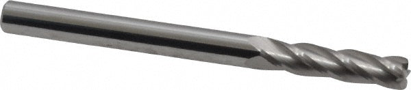 Kyocera SGS Precision Tools 38003 Corner Radius End Mill 1/8" Dia, 1/2" LOC, 0.02" Radius, 4 Flutes, Solid Carbide