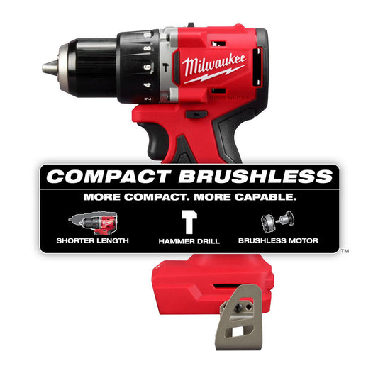 Milwaukee Tool 3602-20 Cordless Drills Chuck Size (Inch) 1/2  Chuck Type All-Metal Keyless Ratcheting  Reversible Yes  Speed (RPM) 0 to 1700  Batteries Included No  Includes (1) 3602-20 M18™ Compact Brushless Hammer Drill Driver, (1) Belt Clip