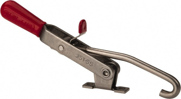 De-Sta-Co 351-BSS Pull-Action Latch Clamp Horizontal, 375 lb, J-Hook, Right Flanged Base