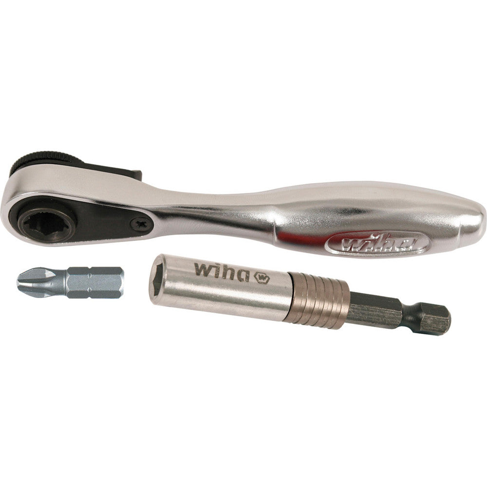 Wiha 38076 Ratchets Tool Type Bit Ratchet  Drive Size (Inch) 1/4  Head Shape Teardrop  Head Features Compact  Head Style Flexible  Material Steel