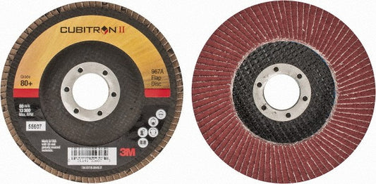 3M 7000148183 Flap Disc 7/8" Hole, 80 Grit, Ceramic, Type 27