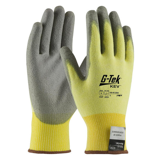 PIP 09-K1250/S Cut, Puncture & Abrasion-Resistant Gloves G-Tek® 09-K1250, Size Small, ANSI Cut A2, ANSI Puncture 2, Polyurethane, Kevlar