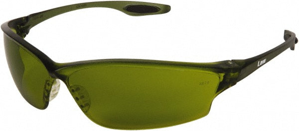 MCR Safety LW2130 Safety Glasses Scratch-Resistant, Polycarbonate, Green Lenses, Full-Framed