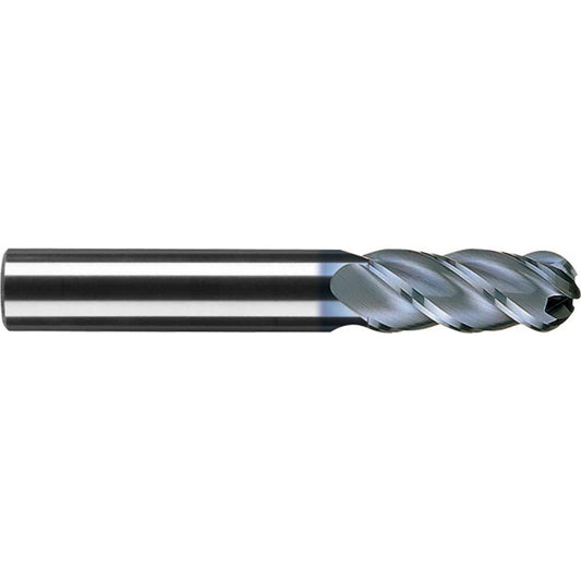 RobbJack B-440-08-A Ball End Mill 0.25" Dia, 0.75" LOC, 4 Flute, Solid Carbide