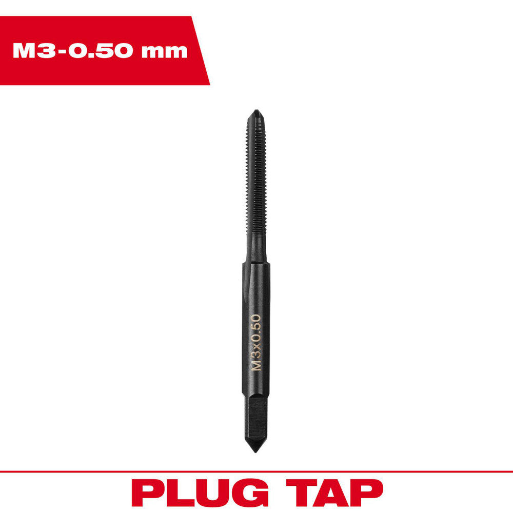 Milwaukee Tool 49-57-5111 Straight Flute Taps Tap Type Straight Flute  Thread Size (mm) M3 x 0.5  Chamfer Plug  Material High-Carbon Steel  Coating/Finish Black Oxide  Thread Direction Right Hand
