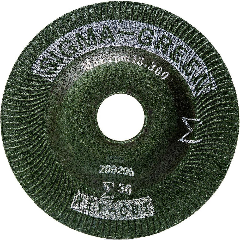 Rex Cut Abrasives 730001 Depressed-Center Wheels Wheel Diameter (Inch) 4  Wheel Thickness (Inch) 1/8  Hole Size 5/8 (Inch) Wheel Type Type 27  Abrasive Material Aluminum Oxide Zirconium  Grit 36