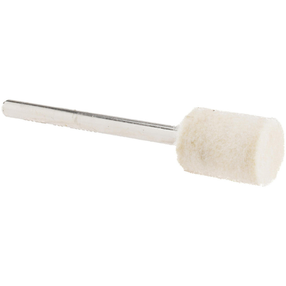 Divine Brothers B4-M Mounted Polishing Bob Cylinder Shape, 3/8" Max Dia, 1/8" Shank Dia, Wool Felt
