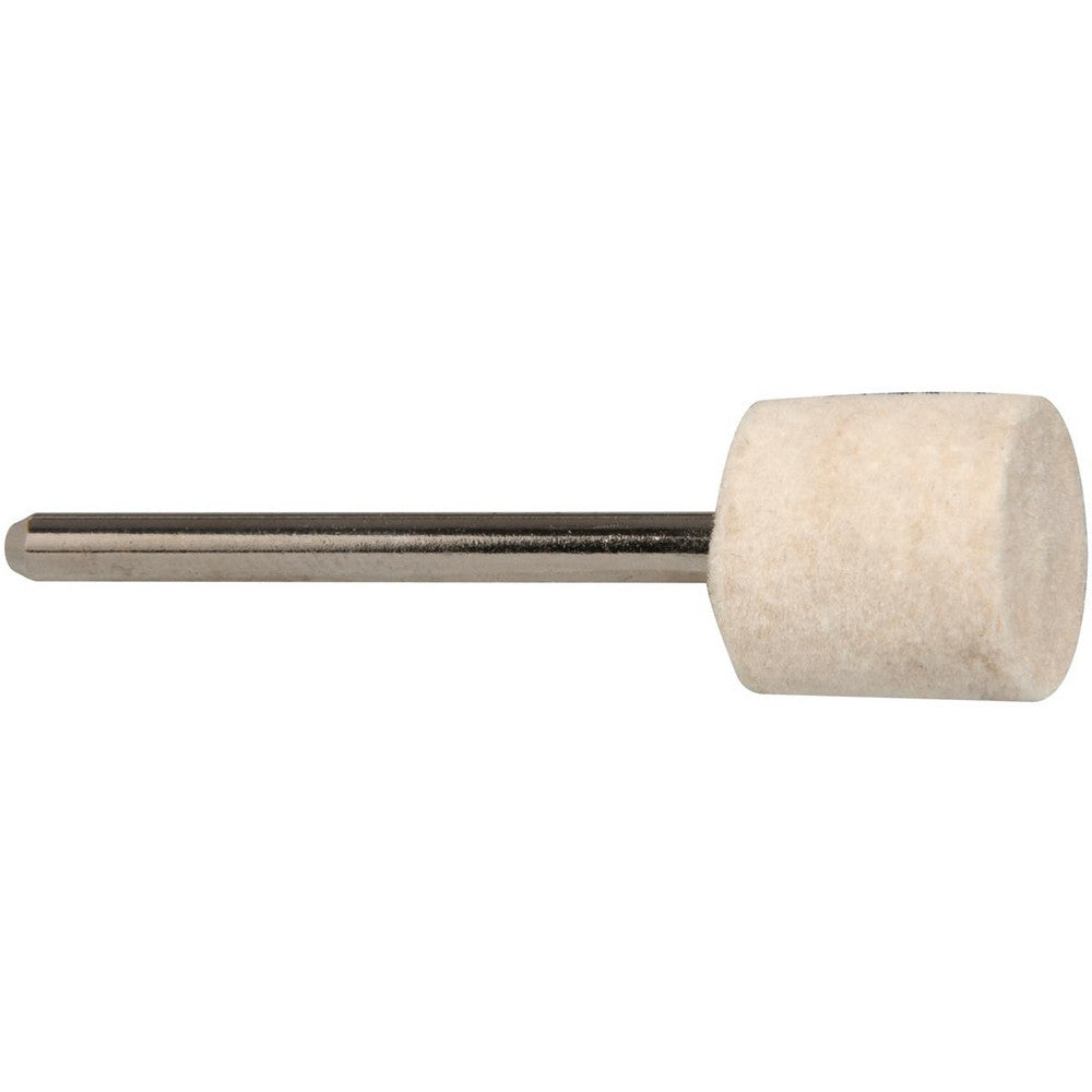 Divine Brothers B5-M Mounted Polishing Bob Cylinder Shape, 1/2" Max Dia, 1/8" Shank Dia, Wool Felt