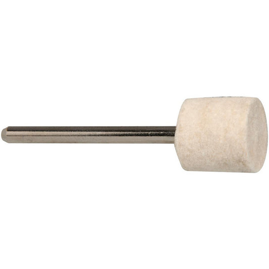 Divine Brothers B5-M Mounted Polishing Bob Cylinder Shape, 1/2" Max Dia, 1/8" Shank Dia, Wool Felt
