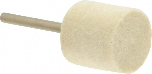 Divine Brothers B8-M Mounted Polishing Bob Cylinder Shape, 3/4" Max Dia, 1/8" Shank Dia, Wool Felt