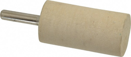 Divine Brothers B14-M Mounted Polishing Bob Cylinder Shape, 1" Max Dia, 1/4" Shank Dia, Wool Felt