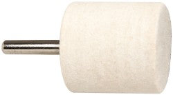 Divine Brothers B18-M Mounted Polishing Bob Cylinder Shape, 1-1/2" Max Dia, 1/4" Shank Dia, Wool Felt