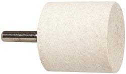 Divine Brothers B18-H Mounted Polishing Bob Cylinder Shape, 1-1/2" Max Dia, 1/4" Shank Dia, Wool Felt