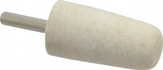 Divine Brothers SB1C-M Mounted Polishing Bob Conical Shape, 1" Max Dia, 1/4" Shank Dia, Wool Felt