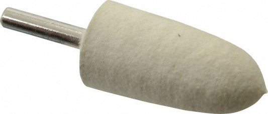 Divine Brothers SB3B-M Mounted Polishing Bob Bullet Shape, 3/4" Max Dia, 1/4" Shank Dia, Wool Felt