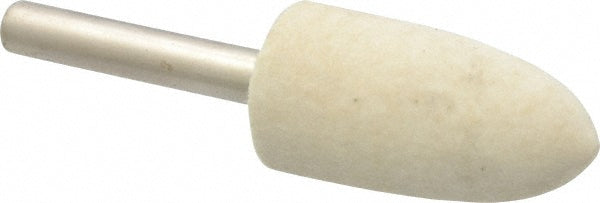 Divine Brothers SB3B-H Mounted Polishing Bob Bullet Shape, 3/4" Max Dia, 1/4" Shank Dia, Wool Felt