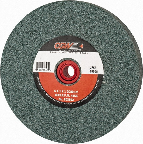 CGW Abrasives 38508 Bench & Pedestal Grinding Wheel 6" Dia, 1" Thick, 1" Hole Dia, Silicon Carbide