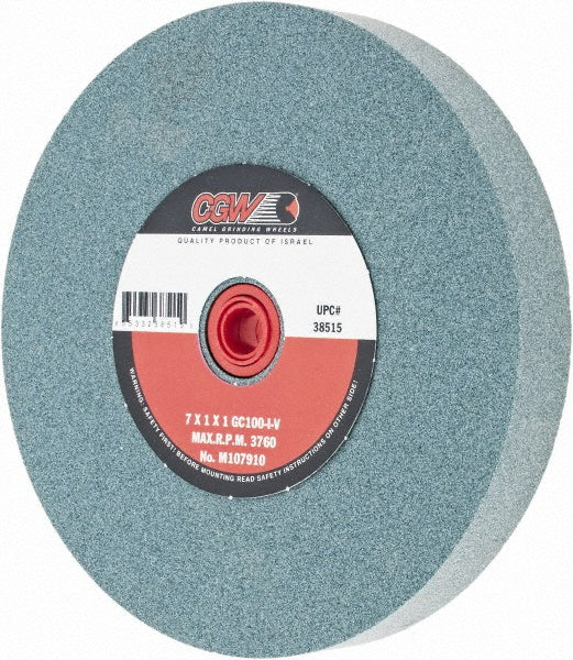 CGW Abrasives 38515 Bench & Pedestal Grinding Wheel 7" Dia, 1" Thick, 1" Hole Dia, Silicon Carbide