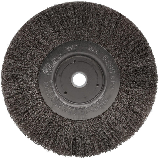 Weiler 93618 Wheel Brush 6" Wheel Dia, 3/4" Face Width, 0.0060" Wire Dia, Crimped