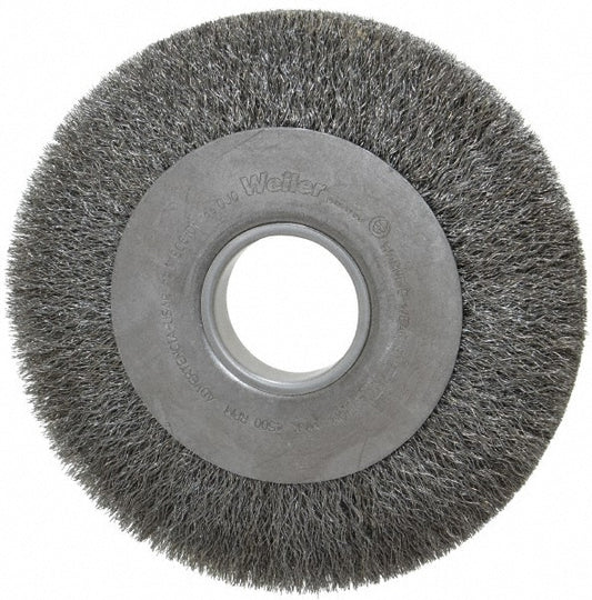 Weiler 93621 Wheel Brush 8" Wheel Dia, 1" Face Width, 0.0104" Wire Dia, Crimped