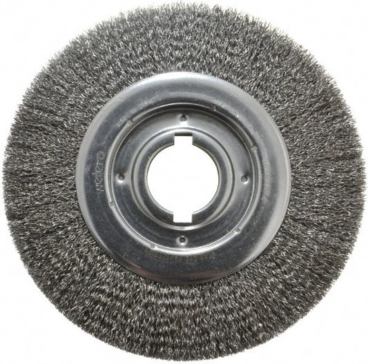Weiler 93622 Wheel Brush 10" Wheel Dia, 1-1/8" Face Width, 0.0140" Wire Dia, Crimped