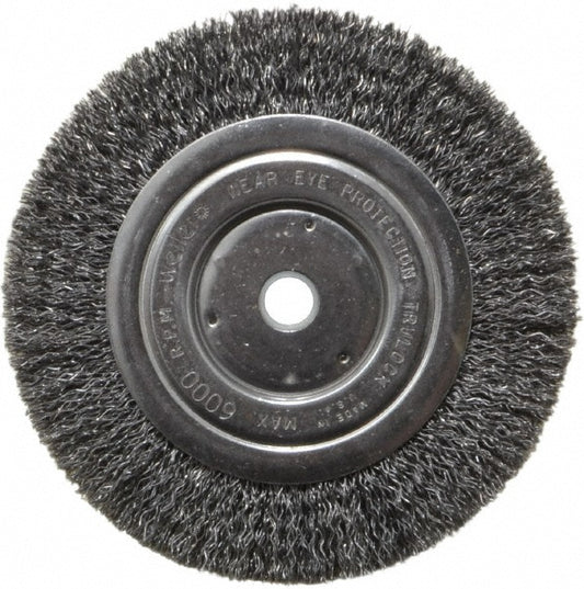 Weiler 93629 Wheel Brush 6" Wheel Dia, 5/8" Face Width, 0.0140" Wire Dia, Crimped