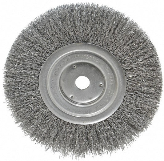 Weiler 93630 Wheel Brush 7" Wheel Dia, 3/4" Face Width, 0.0140" Wire Dia, Crimped