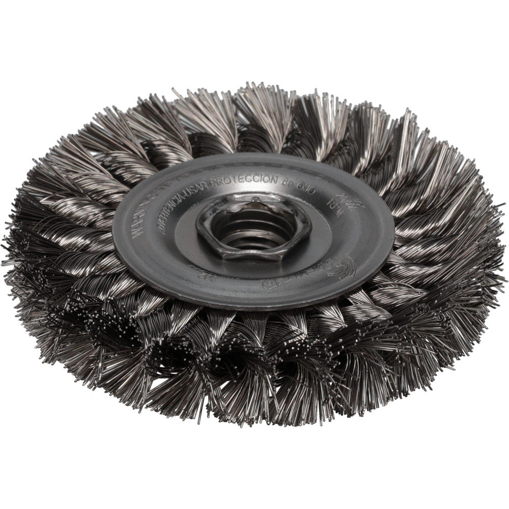Weiler 94640 Wheel Brush 4" Wheel Dia, 1/2" Face Width, 0.0140" Wire Dia, Knotted