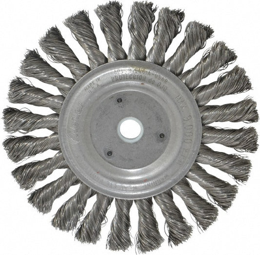 Weiler 94643 Wheel Brush 6" Wheel Dia, 1/2" Face Width, 0.0118" Wire Dia, Knotted