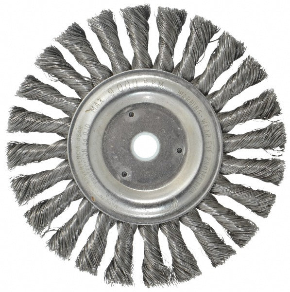 Weiler 94644 Wheel Brush 6" Wheel Dia, 1/2" Face Width, 0.0140" Wire Dia, Knotted