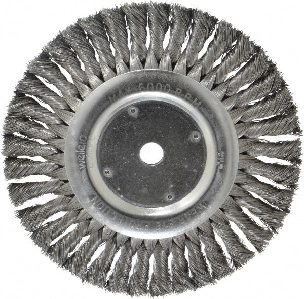 Weiler 94646 Wheel Brush 8" Wheel Dia, 5/8" Face Width, 0.0140" Wire Dia, Knotted