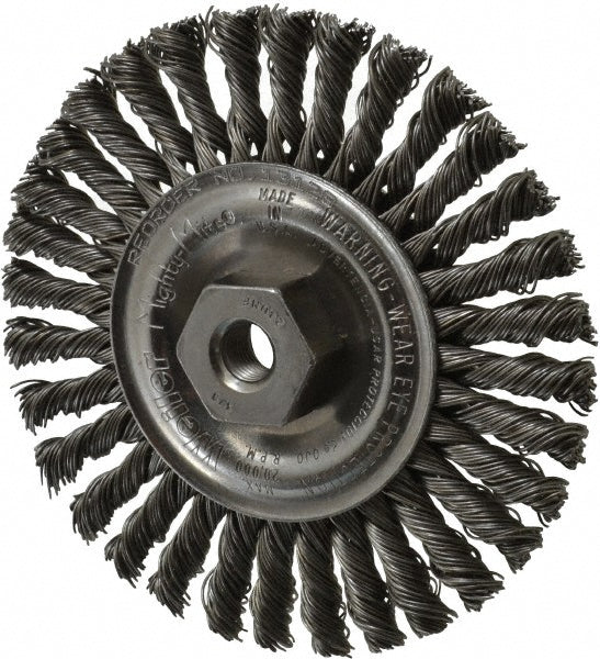 Weiler 94651 Wheel Brush 4" Wheel Dia, 3/16" Face Width, 0.0200" Wire Dia, Knotted